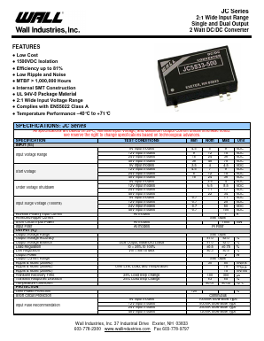 JC12S15-134 Datasheet PDF Wall Industries,Inc.