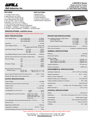 LANC122.5W12 Datasheet PDF Wall Industries,Inc.