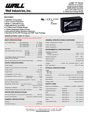 LANK505W3H Datasheet PDF Wall Industries,Inc.