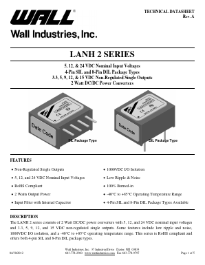 LANH2 Datasheet PDF Wall Industries,Inc.