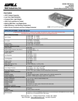 DCSD-100B-24 Datasheet PDF Wall Industries,Inc.