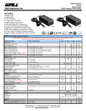 DTSPU20 Datasheet PDF Wall Industries,Inc.