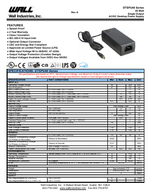 DTSPU40-110 Datasheet PDF Wall Industries,Inc.