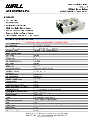 PSAQF150E Datasheet PDF Wall Industries,Inc.