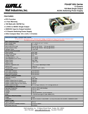 PSAQF150U Datasheet PDF Wall Industries,Inc.