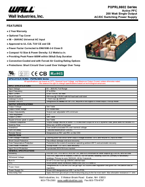 PSPRL9802SE Datasheet PDF Wall Industries,Inc.