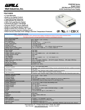 PSSP200-12 Datasheet PDF Wall Industries,Inc.