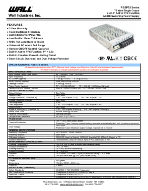 PSSP-75-24 Datasheet PDF Wall Industries,Inc.