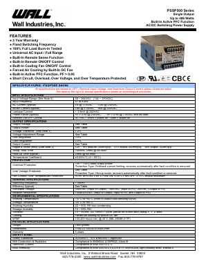 PSSP500 Datasheet PDF Wall Industries,Inc.
