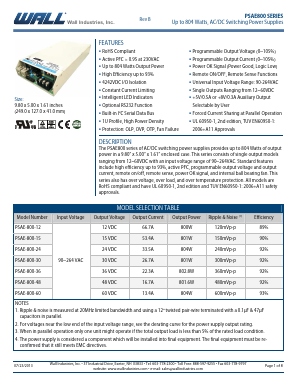 PSAE-800-30 Datasheet PDF Wall Industries,Inc.