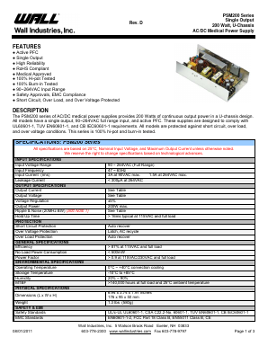PSM200A3-1Y48 Datasheet PDF Wall Industries,Inc.