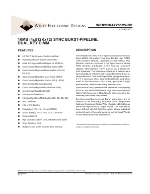 WED2DG472512V5D2 Datasheet PDF White Electronic Designs Corporation