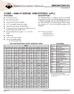WED3DG7266V-D1 Datasheet PDF White Electronic Designs Corporation