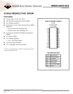WMS512K8VL-100DECE Datasheet PDF White Electronic Designs Corporation