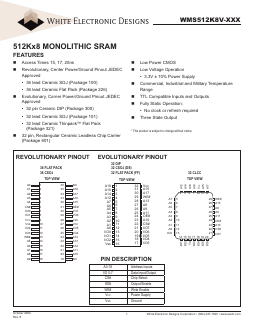 WMS512K8V-17CMA Datasheet PDF White Electronic Designs Corporation