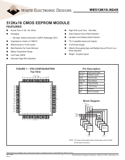 WE512K16-140G4Q Datasheet PDF White Electronic Designs Corporation