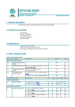 BYV30X-600P Datasheet PDF WeEn Semiconductors