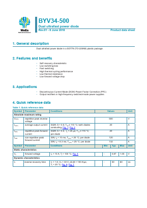 BYV34-500 Datasheet PDF WeEn Semiconductors