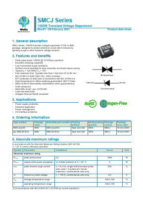 SMCJ Datasheet PDF WeEn Semiconductors