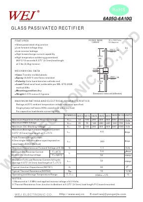 6A05G Datasheet PDF WEJ ELECTRONIC CO.