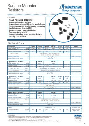 CR201010MJ Datasheet PDF Welwyn Components Limited