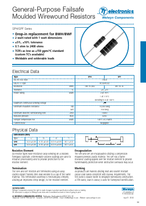 SPH Datasheet PDF Welwyn Components Limited