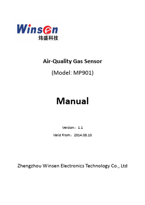 MP901 Datasheet PDF Zhengzhou Winsen Electronics Technology Co., Ltd.