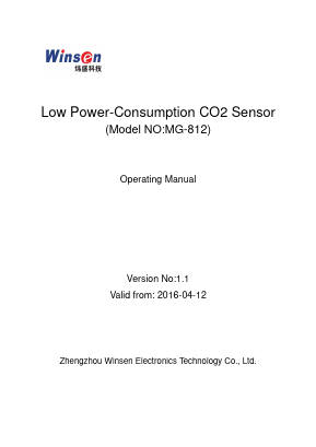 MG-812 Datasheet PDF Zhengzhou Winsen Electronics Technology Co., Ltd.