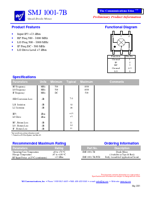 SMJ1001-7B-PCB Datasheet PDF WJ Communications => Triquint