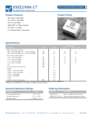 SME1900-17-PCB Datasheet PDF WJ Communications => Triquint