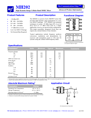 MH202 Datasheet PDF WJ Communications => Triquint