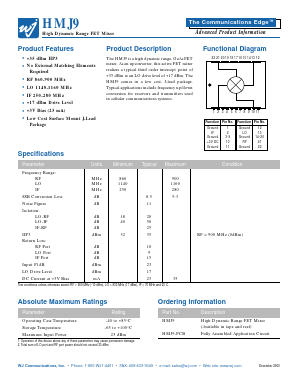 HMJ9 Datasheet PDF WJ Communications => Triquint