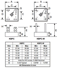 KBPC3512W Datasheet PDF Won-Top Electronics