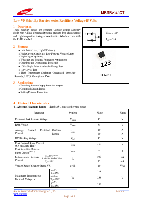 MBRB2045CT Datasheet PDF Jiangsu Donghai Semiconductor Technology Co.,Ltd