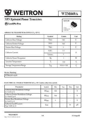 WTM669A Datasheet PDF Weitron Technology