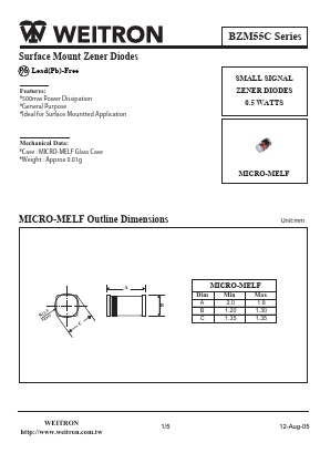 BZM55C Datasheet PDF Weitron Technology