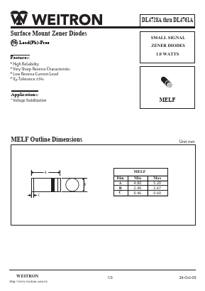 DL4728A Datasheet PDF Weitron Technology