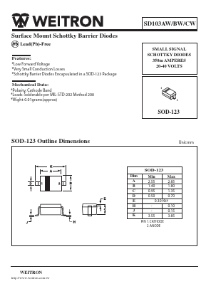 SD103BW Datasheet PDF Weitron Technology