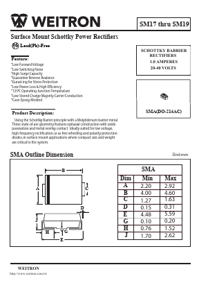 SM18 Datasheet PDF Weitron Technology