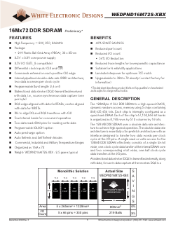 WEDPND16M72S-XBX Datasheet PDF White Electronic Designs => Micro Semi