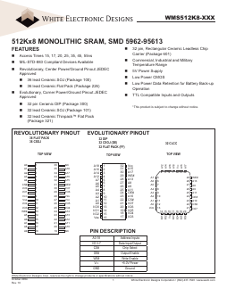 WMS512K8L-45CQ Datasheet PDF White Electronic Designs => Micro Semi