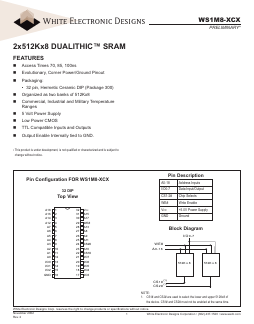 WS1M8-85CI Datasheet PDF White Electronic Designs => Micro Semi