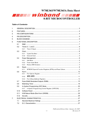 W78E365A40DL Datasheet PDF Winbond