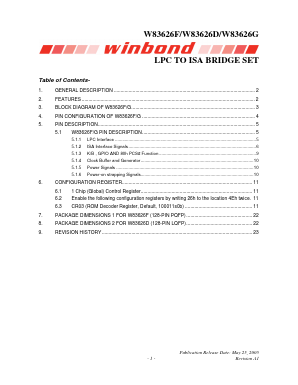 W83626G Datasheet PDF Winbond