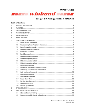 W9864G6JH-6 Datasheet PDF Winbond