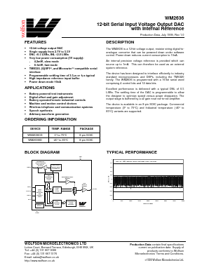 WM2636ID Datasheet PDF Wolfson Microelectronics plc