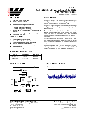 WM2637 Datasheet PDF Wolfson Microelectronics plc