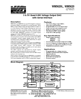 WM5620 Datasheet PDF Wolfson Microelectronics plc