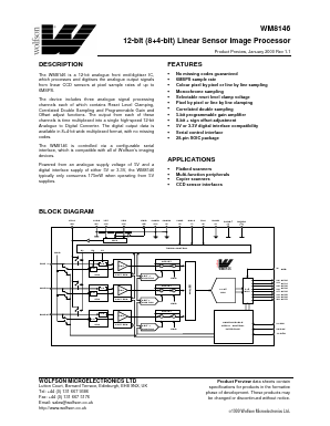 WM8146 Datasheet PDF Wolfson Microelectronics plc