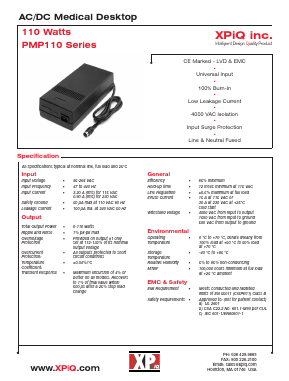 PMP110-45 Datasheet PDF XP Power Limited